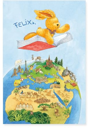 Felix der Hase Auf Der Reise Um Die Welt Poster 60x90 cm