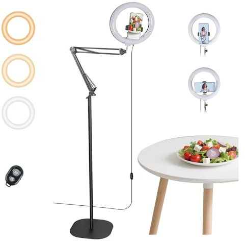 Ring Light with Tripod Stand & Phone Holder,10 Inch Ringlight 360 Degree Rotation 67 Inch Adjustable Height, Lamp for Photo,Video