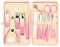 Manicure Set Professional Nail Clippers Pedicure Kit,Stainless Steel Nail Care,Hygiene Kit Portable Tools Grooming Kit with Travel Leather Case for Men Women Beauty Tools, Pink 19pcs