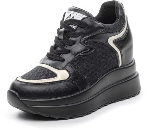 MIEHUIAI Sneakers Zeppa Interna Donna Alta Scarpe con Rialzo Interno Moda Platform Traspirante Scarpe da Ginnastica con Tacco 10 cm