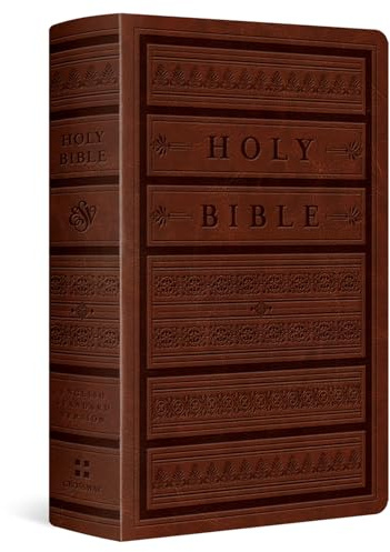 ESV Giant Print Personal Size Bible, Red Letter (TruTone, Brown, Engraved Mantel Design)