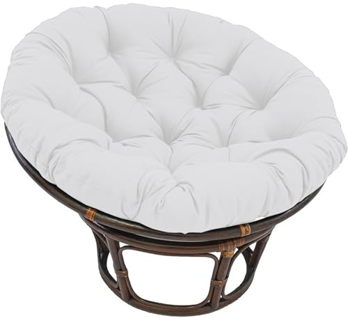 Polster für Papasansessel, Rundes Auflage, Ersatzpolster Papasan, Bodenkissen Gepolstert Sitzkissen Krabbeldecke Hängesessel für Korbsessel Outdoor Gartenmöbel Sitzauflage Auflage(Weiß,70x70cmx10cm th
