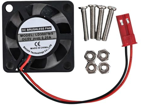 NEIQIUWING Ventilador silencioso de 5 V 3007 para Raspberry Pi 4, Pi 3 B+, Pi 3 B, Pi 2, Pi B+ y Pi Zero con 30.000 horas de autonomía