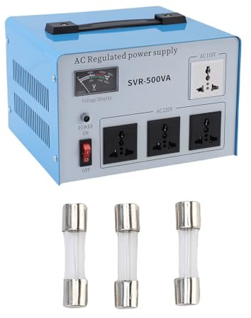 SIXRUN Convertitore Trasformatore di Tensione Stabilizzatore Automatico per Dispositivi Elettronici con Uscita Stabile e Funzione Protettiva per Computer, Telefoni Cellulari, Fotocamere Materiale