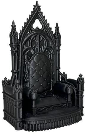 Trono en miniatura impreso en 3D, pieza de arte para decoración del hogar, artículo coleccionable, 7,3 x 11 cm, figuras decorativas de escritorio, silla oscura, figura pequeña