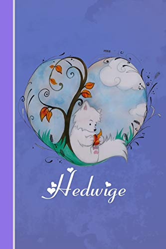 Hedwige: Cahier personnalisé | Fox avec coeur | Couverture souple | 120 pages | vide | Notebook | Journal intime | Scrapbook | idée cadeau