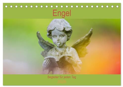 Engel - Begleiter für jeden Tag (Tischkalender 2026 DIN A5 quer), CALVENDO Monatskalender: Farbenfrohe Engel der Liebe (CALVENDO Natur)