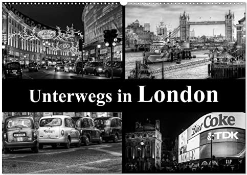 Unterwegs in London (Wandkalender 2026 DIN A2 quer), CALVENDO Monatskalender: London - hochwertige schwarz-weiß Fotografien (CALVENDO Orte)