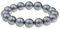 Leslii graues Damen-armband Perlen echte Muschelkern-Perlen graues Perlen-Armband Perlenschmuck Größe 19cm dehnbar flexibel Grau