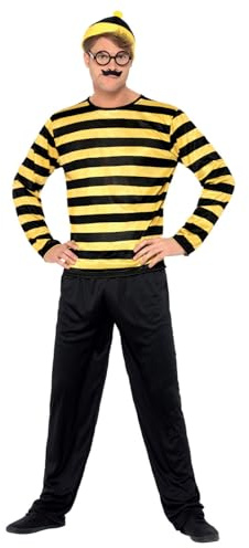 Smiffys Where's Wally? Odlaw Costume, Black & Yellow Halloween und Karneval