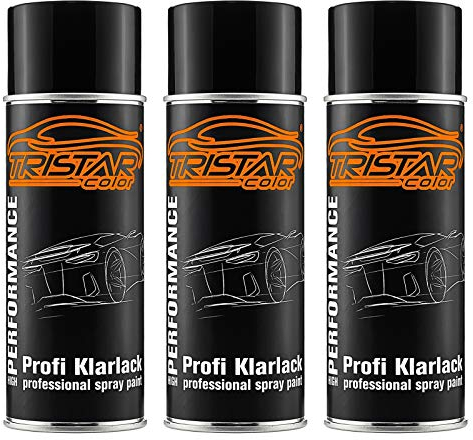TRISTARcolor 3 x Spraydose Profi KLARLACK GLÄNZEND 400 ml Autolack Sprühdose