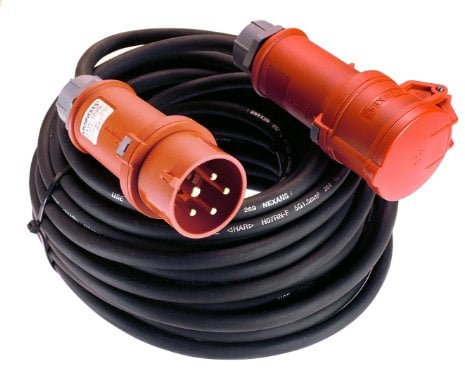 as - Schwabe 60595 estensione CEE 5m H07RN-F 5G1.5, 400V/16A/5poli, nero