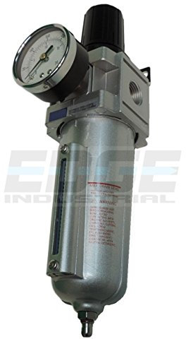 T-H-B CO EDGE INDUSTRIAL HEAVY DUTY COMPRESSED AIR FILTER REGULATOR COMBO PGGYBACK, METAL BOWL, 1/2 NPT PORTS, 140 CFM, VISIBLE SIGHT GLASS, 5 MICRON ELEMENT