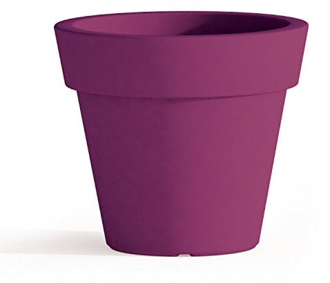 Vaso e Sottovaso Begonia in Resina Tondo H45 Viola Ø 50Cm