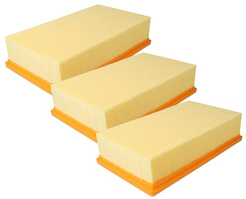 vhbw 3x Flachfaltenfilter Ersatz für Bosch 2 607 432 034 | 2 607 432 033 für Staubsauger - Filterelement