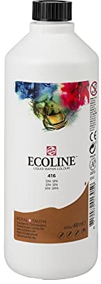 Royal Talens Ecoline Liquid Watercolor, 490ml Bottle, Sepia (11724160)