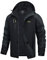 TACVASEN Softshelljacke Herren Wasserdicht Atmungsaktiv Übergangsjacke Outdoor Regenjacke Leicht Herbstjacke Funktionsjacke (L, Schwarz)