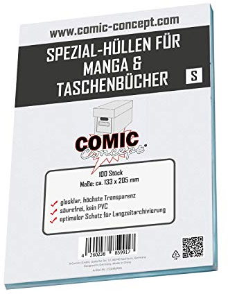 Comic Concept Spezial-Hüllen (ohne Lasche) für Manga & Taschenbuch S (133 x 205 mm)