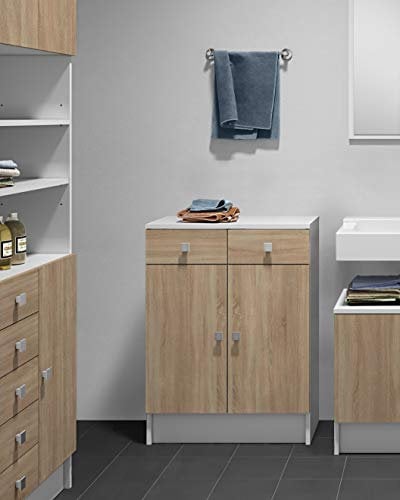 Symbiosis Combi Mobile basso, bianco e rovere naturale 60x29,6x81,5 cm