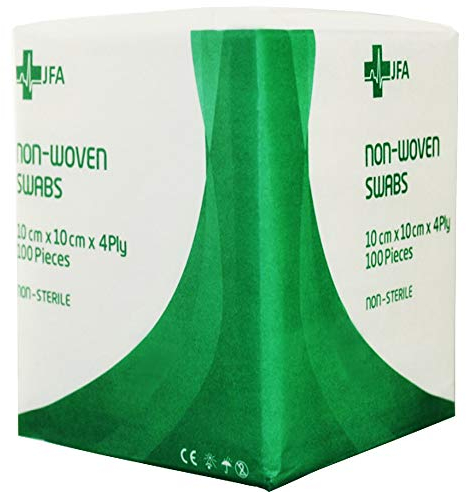 JFA Medical Lot de 100 compresses de gaze non tissées de qualité supérieure 10 x 10 cm
