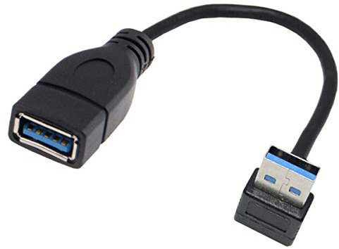 JSER USB 3.0 Type-A Male to Female Extension Cable 20cm 5Gbps 90 Degree Up Angled