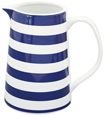 Krasilnikoff Kanne Krug Karaffe Saftkrug Stripes Blau Bleu Jug Dunkelblau 800ml 15 cm JU262