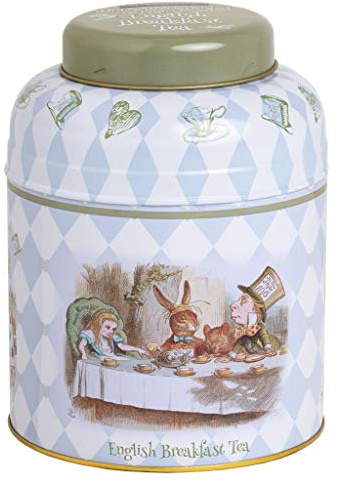 New English Teas Alice in Wonderland Tea Tin with 80 Black Tea Bags | English Breakfast Tea Blend, Mad Hatter Tea Party