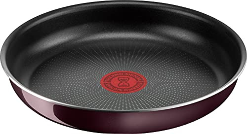 T-FAL L43903 Ingenio Neo Vintage Bordeaux Intense Poêle à frire avec poignée amovible 22 cm Compatible avec flamme à gaz, anti-adhésive