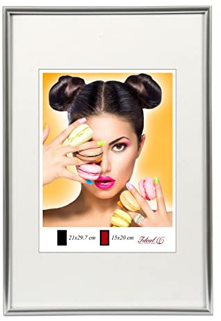 IDEAL TREND FS Kunststoff Bilderrahmen Wanddeko Collage Poster Fotorahmen Bildträger Lifestyle: Farbe: Silber | Format: 50x70