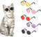 5 Stück Haustier Brille, Mode Hunde Katzen Runde Brillen, Haustier Sonnenbrille, Klein Hund Sonnenbrille, Sonnenbrille für Haustiere, Retro Haustier Sonnenbrille, für Katzen Welpen Klein Mittel Hund