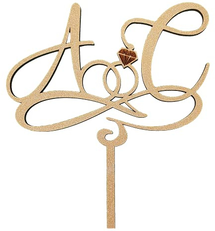 Generico Cake Topper/Decorazione per Torta con iniziali - per Torta di Matrimonio, Anniversario - Torta Nuziale- Wedding Cake