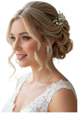 ONDEGO® Gold Zirkonia Ohrringe Blatt Ohrstecker Brautschmuck Hochzeit Geschenk Damen Vintage Glitzer Schmuck