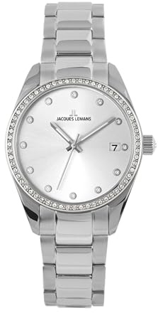 JACQUES LEMANS - Armbanduhr Derby - Quartz Uhrwerk - Gehäusedicke: 7.7 mm - Edelstahl - 10 ATM