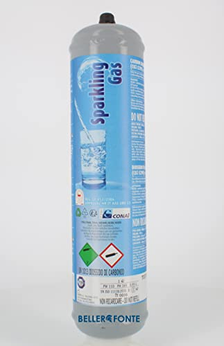 Bellerofonte Bouteille Co2 600 gr jetable raccord M11x1 en acier, pour distributeur - gazeur CO2 alimentaire E290 pour gazer l'eau et les boissons en général ou agrafeuse de bière