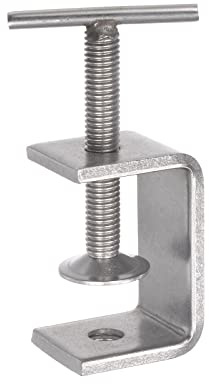 sourcing map C Klemme Edelstahl 47mm C-Zwingen Breite Backenöffnung mit T Bar Griff Ersatz für Holzbearbeitung Schweißgebäude