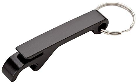 Porte-clés décapsuleur de poche en métal pour bouteille de bière - Accessoire de bar avec barre à griffes - Noir - Pratique et pratique