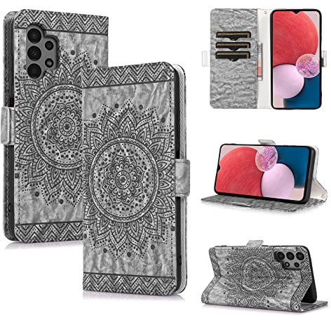 CASAFUNY Handyhülle für Samsung Galaxy A13 Hülle, PU Lederhülle Flip Wallet Case für Samsung A13, Magnetische Schutzhülle mit Kartenfächern Ledertasche Klapphülle für Samsung Galaxy A13, Schwarz