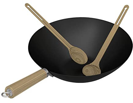 La zappa Wok Pot pour Barbecue Spaghetti Pâte en fonte Antiadhésive Culinary Modular