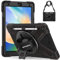 BRAECN per Cover iPad 9/8/7 Generazione 10.2 Pollici, Antiurto Robusto Custodia con Integrato Pellicola Prottetiva, Supporto Girevole a 360° e Cinturino a Mano, Tracolla Portatile, Nero Starlight