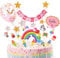iZoeL Tortendeko Einschulung Mädchen Rosa Schulkind Girlande Schulanfang Kuchendeko Zuckertüte Kuchen Deko ABC 123 Ballon Tortenaufsätze Torten Cupcake Muffin Topper