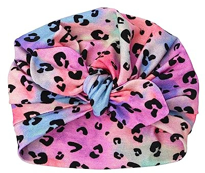 Turban Mütze mit Schleife Batik - Leopard Animalprint rosa - Baby Mädchen Damen - Frühchen bis Erwachsene - handmade in Deutschland