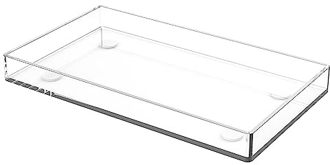 Bandejas acrílicas para presentación,Bandeja rectangular decorativa - Organizador de bandeja decorativa rectangular de acrílico, bandeja decorativa transparente para té, coc , tocador, aperitivos
