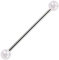 Taffstyle Piercing Hantel Barbell Industrial Chirurgenstahl Ohr Cartilage Helix Tragus Intim Brust Stab Ohrpiercing mit Metallic Kugeln Weiß