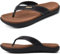 jiajiale Flip Flops Damen Mode Orthopädische Leder Stoff Leicht Zehentrenner Frauen Bequeme Yoga Fußbett Badelatschen Sommer Strand Rutschfest Feste Gummi Sohle Khaki Schwarz EU37