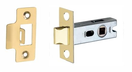 Golden Grace Bolt Through Tubular Latch in Electro Brass Finish - 2.5 64mm Body, 45mm from Edge of Door to Spindle Hole