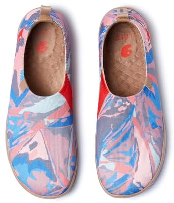 UIN Damen Loafers Kunstgemalte Reiseschuhe Slip On Schuhe Lässige Wanderschuhe Bequem Lightweight Sneaker Toledo Ⅰ Dazzling Mountains (40)