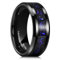 King Will Tungsten Wedding Band Promise Ring for Men 8mm Black High Polished Ring with Black Sand Inlay Blue Purple Sparkles R(9)