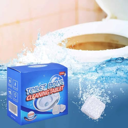12 pastillas activas para limpiar inodoros, pastillas de limpieza de inodoros, tabletas de limpieza profunda para inodoros, pastillas de limpieza de inodoros, limpiador de inodoros Mlf667 (azul, 8 x 6