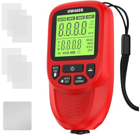 Allayu Vielseitiger Autolack Tester für Stahl, Aluminium und Kupferbeschichtungen. Dickenmessgeräte Werden zur Messung der Dicke verwendet, Rot