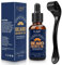 Bartwuchs-Set, Bartwuchs Kit mit Bartroller 0,25mm, Bartwuchs-Serum-Öl Bartwuchs Kit Haarwachstum für Männer, Verdicken und stärken für Haarwuchs und Bärten